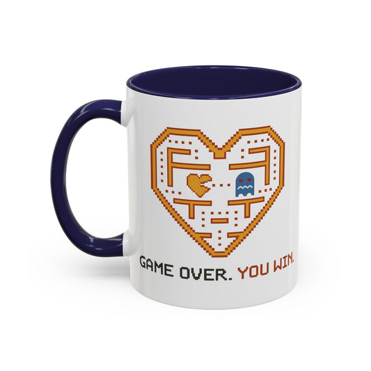 Accent Coffee Mug — Retro Arcade "You Win" Gamer Coffee Cup
