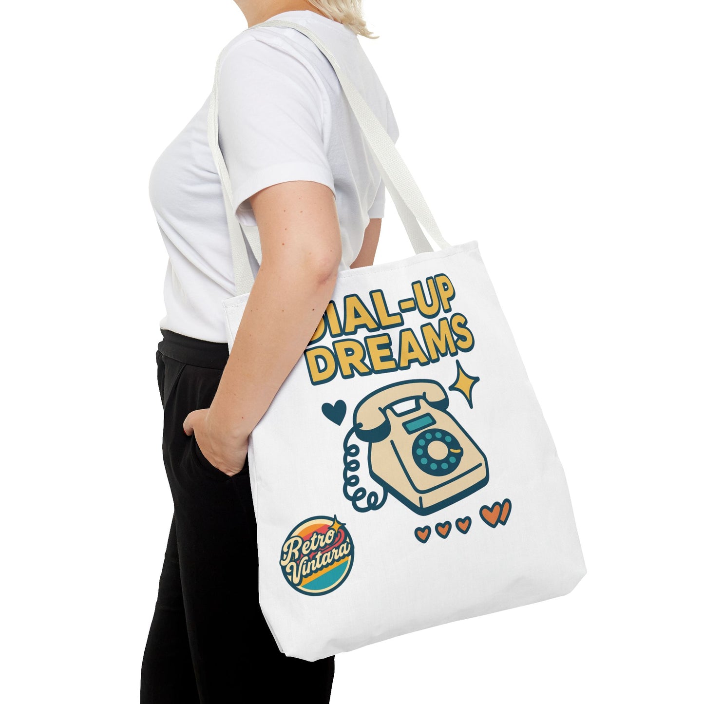 Pixel Tote Bag - Dial-Up Dreams™ Retro Design for Nostalgic Souls