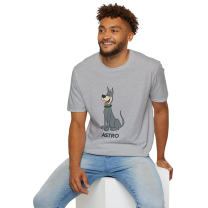 Astro Jetson Unisex Softstyle T-Shirt - Retro Cartoon Space Dog Tee