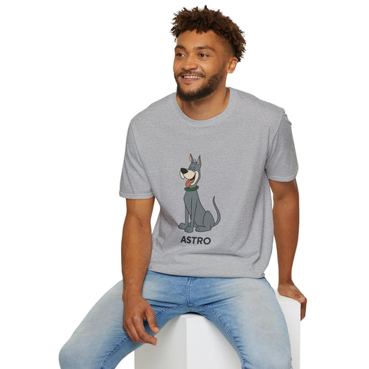 Astro Jetson Unisex Softstyle T-Shirt - Retro Cartoon Space Dog Tee