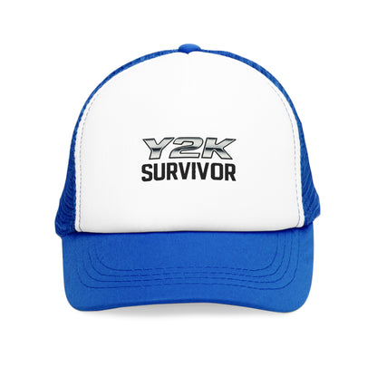 Y2K Survivor Retro Mesh Trucker Cap Vintage 2000s Aesthetic Hat for Millennials Gen Z