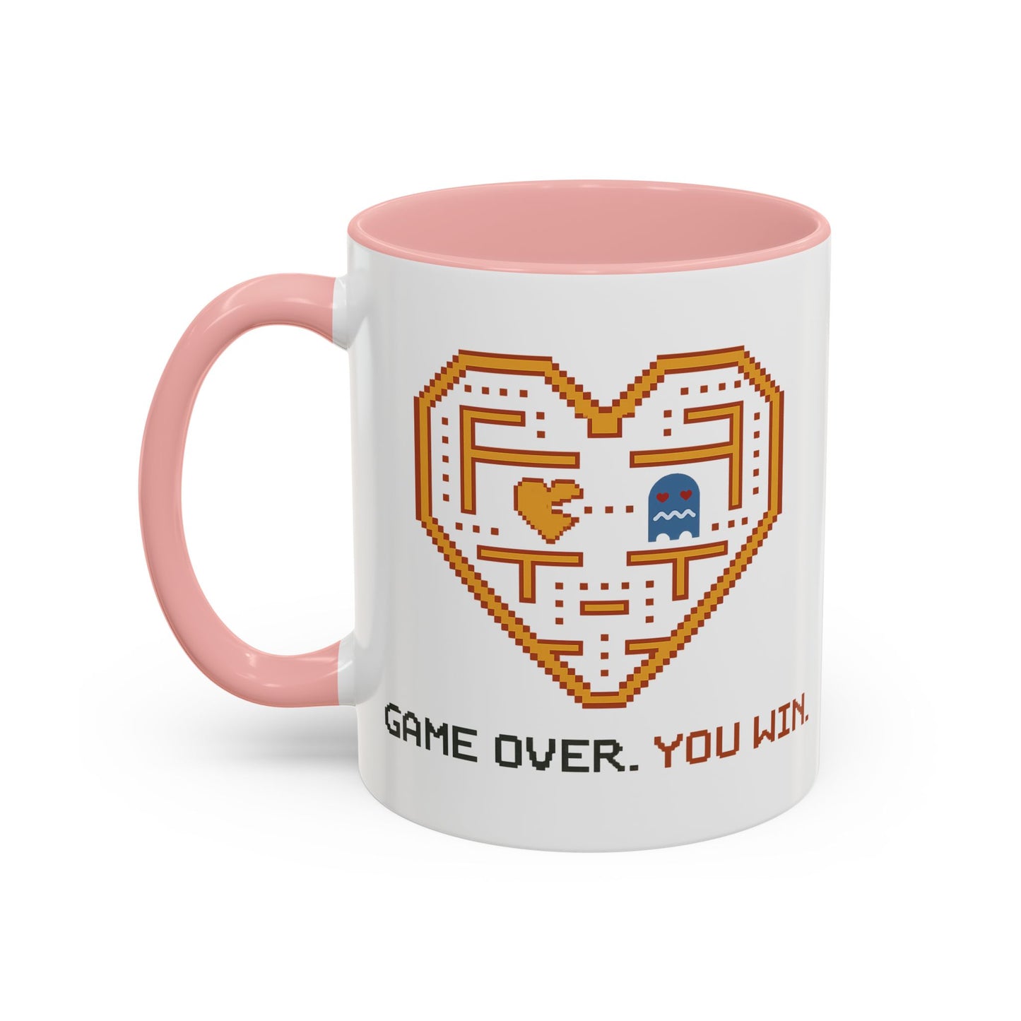 Accent Coffee Mug — Retro Arcade "You Win" Gamer Coffee Cup