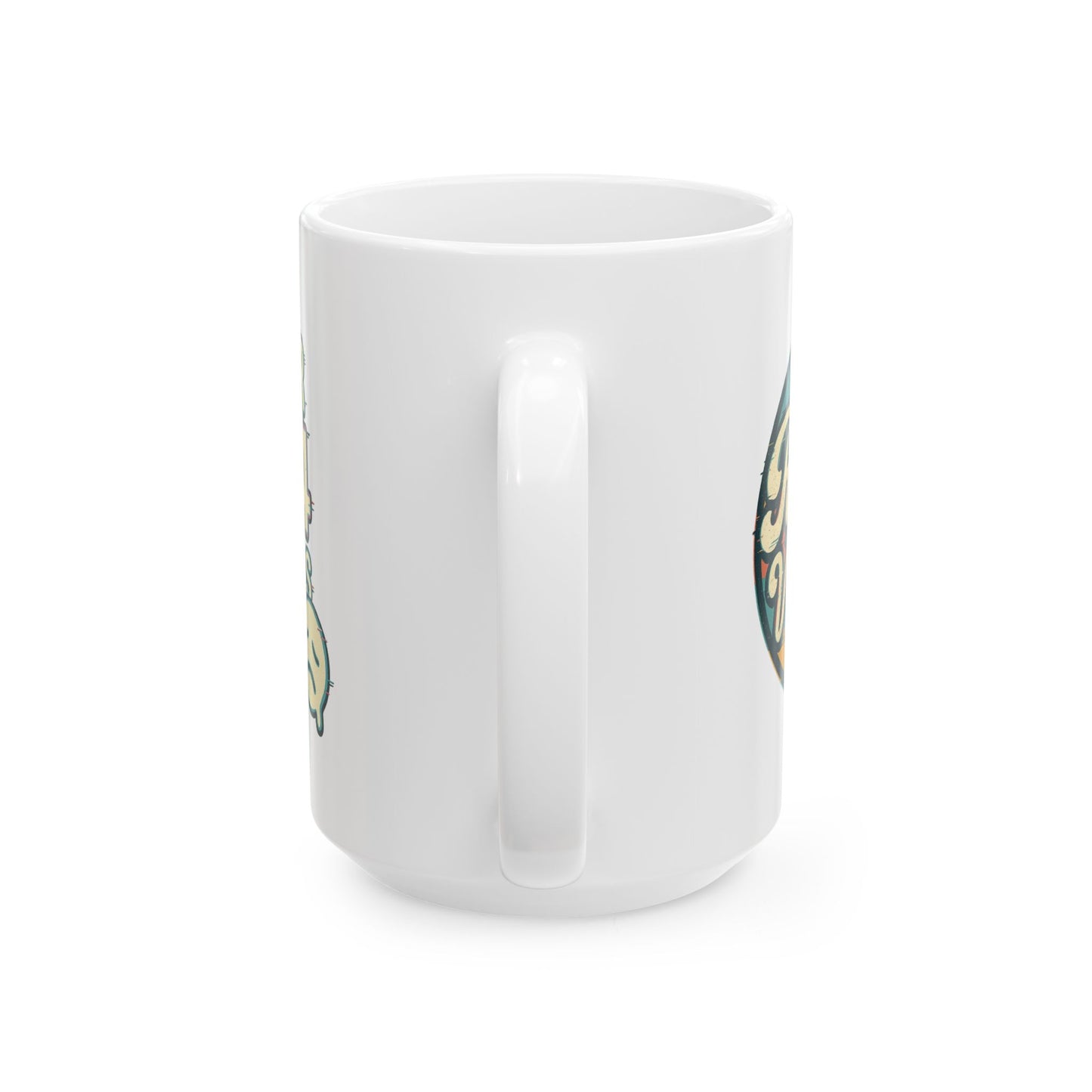 Whimsical Ceramic Mug, Funny Coffee Cup, Retro Gift for Tea Lovers, Unique Kitchen Decor, Perfect for Birthdays and Relaxing Moments