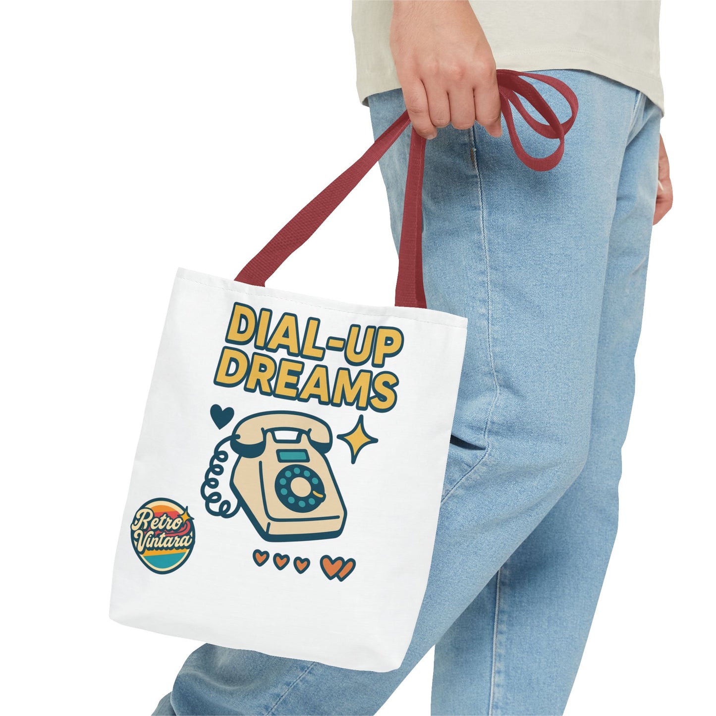 Pixel Tote Bag - Dial-Up Dreams™ Retro Design for Nostalgic Souls