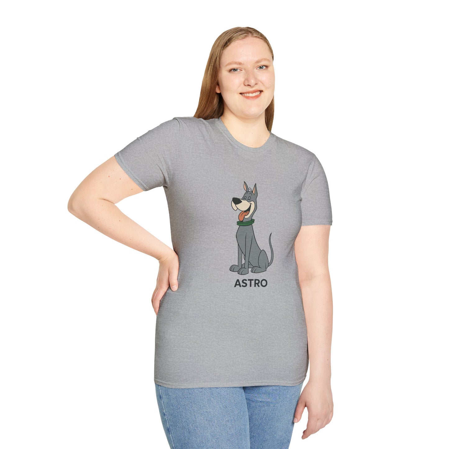 Astro Jetson Unisex Softstyle T-Shirt - Retro Cartoon Space Dog Tee