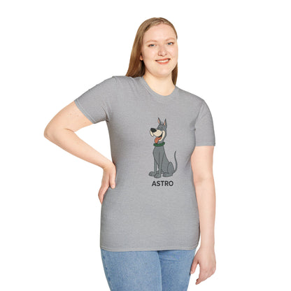 Astro Jetson Unisex Softstyle T-Shirt - Retro Cartoon Space Dog Tee