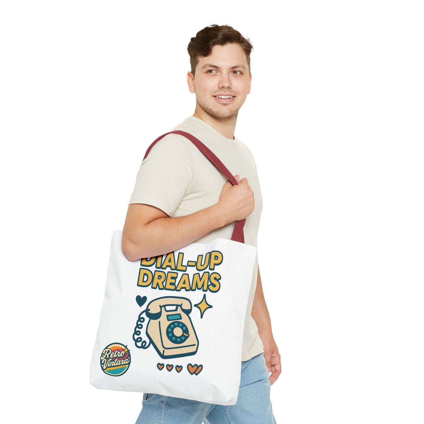 Pixel Tote Bag - Dial-Up Dreams™ Retro Design for Nostalgic Souls