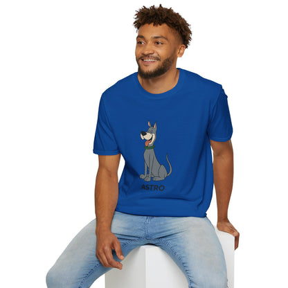 Astro Jetson Unisex Softstyle T-Shirt - Retro Cartoon Space Dog Tee