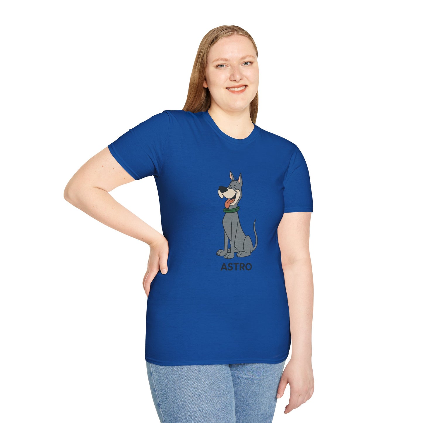Astro Jetson Unisex Softstyle T-Shirt - Retro Cartoon Space Dog Tee