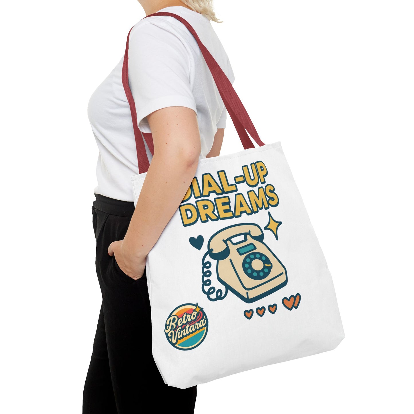 Pixel Tote Bag - Dial-Up Dreams™ Retro Design for Nostalgic Souls