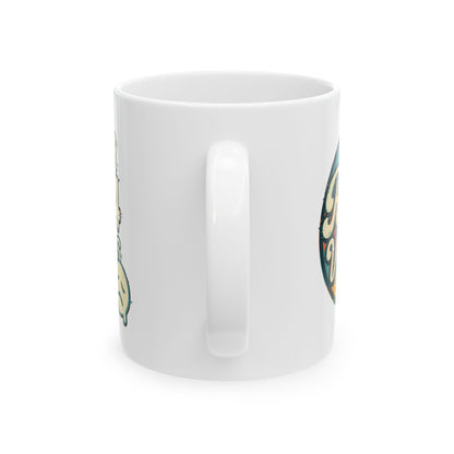 Whimsical Ceramic Mug, Funny Coffee Cup, Retro Gift for Tea Lovers, Unique Kitchen Decor, Perfect for Birthdays and Relaxing Moments