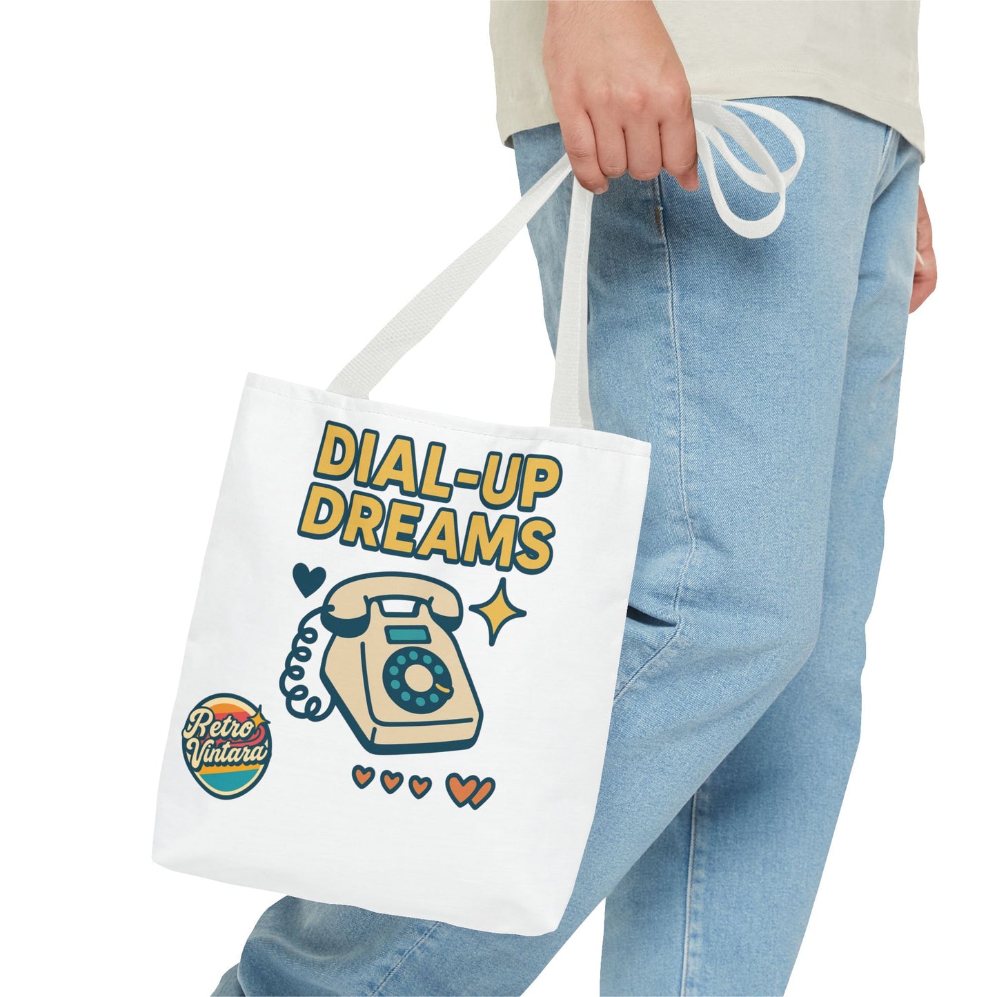 Pixel Tote Bag - Dial-Up Dreams™ Retro Design for Nostalgic Souls