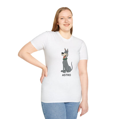 Astro Jetson Unisex Softstyle T-Shirt - Retro Cartoon Space Dog Tee