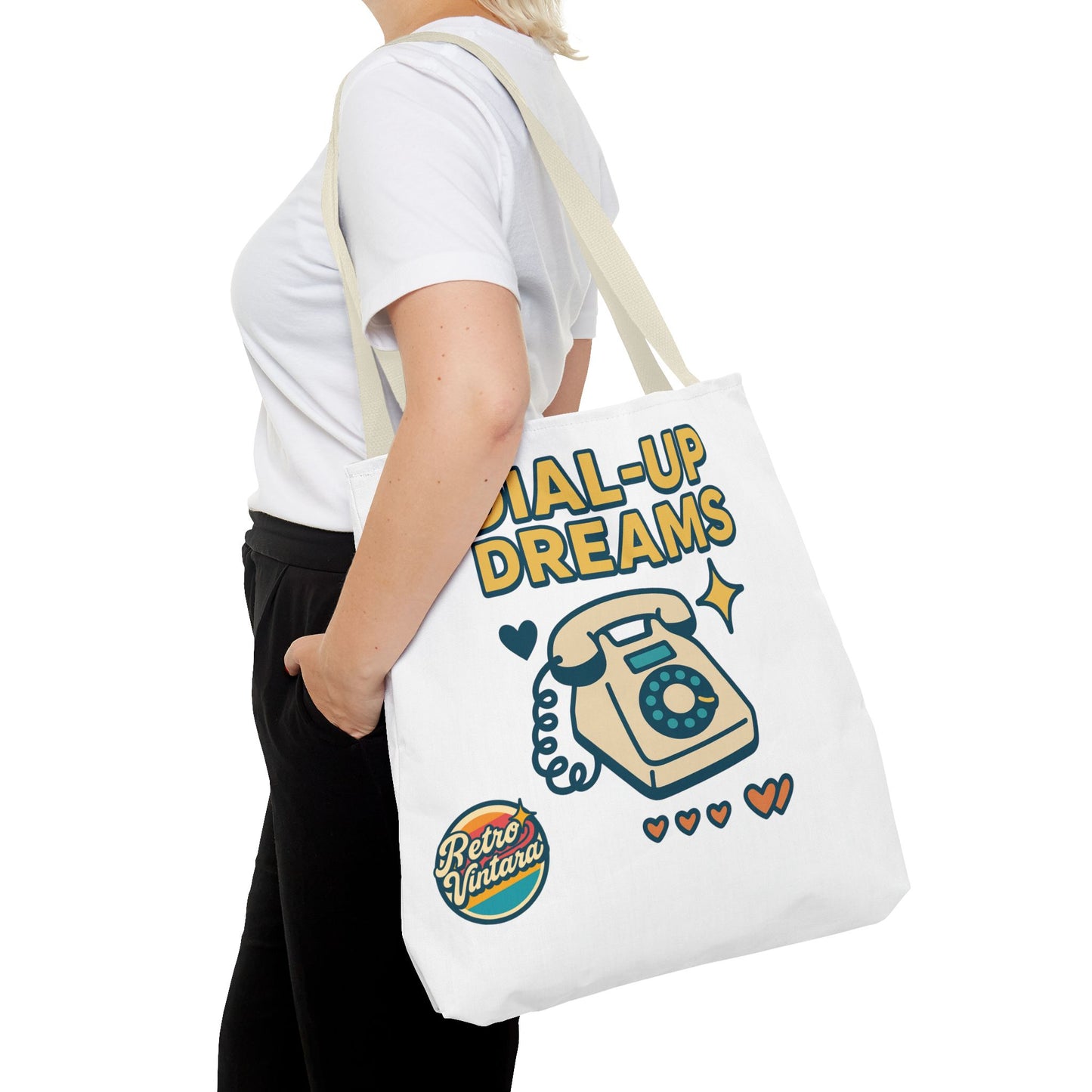 Pixel Tote Bag - Dial-Up Dreams™ Retro Design for Nostalgic Souls