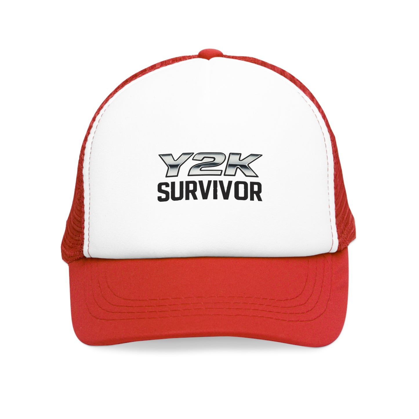 Y2K Survivor Retro Mesh Trucker Cap Vintage 2000s Aesthetic Hat for Millennials Gen Z
