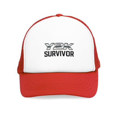 Y2K Survivor Retro Mesh Trucker Cap Vintage 2000s Aesthetic Hat for Millennials Gen Z