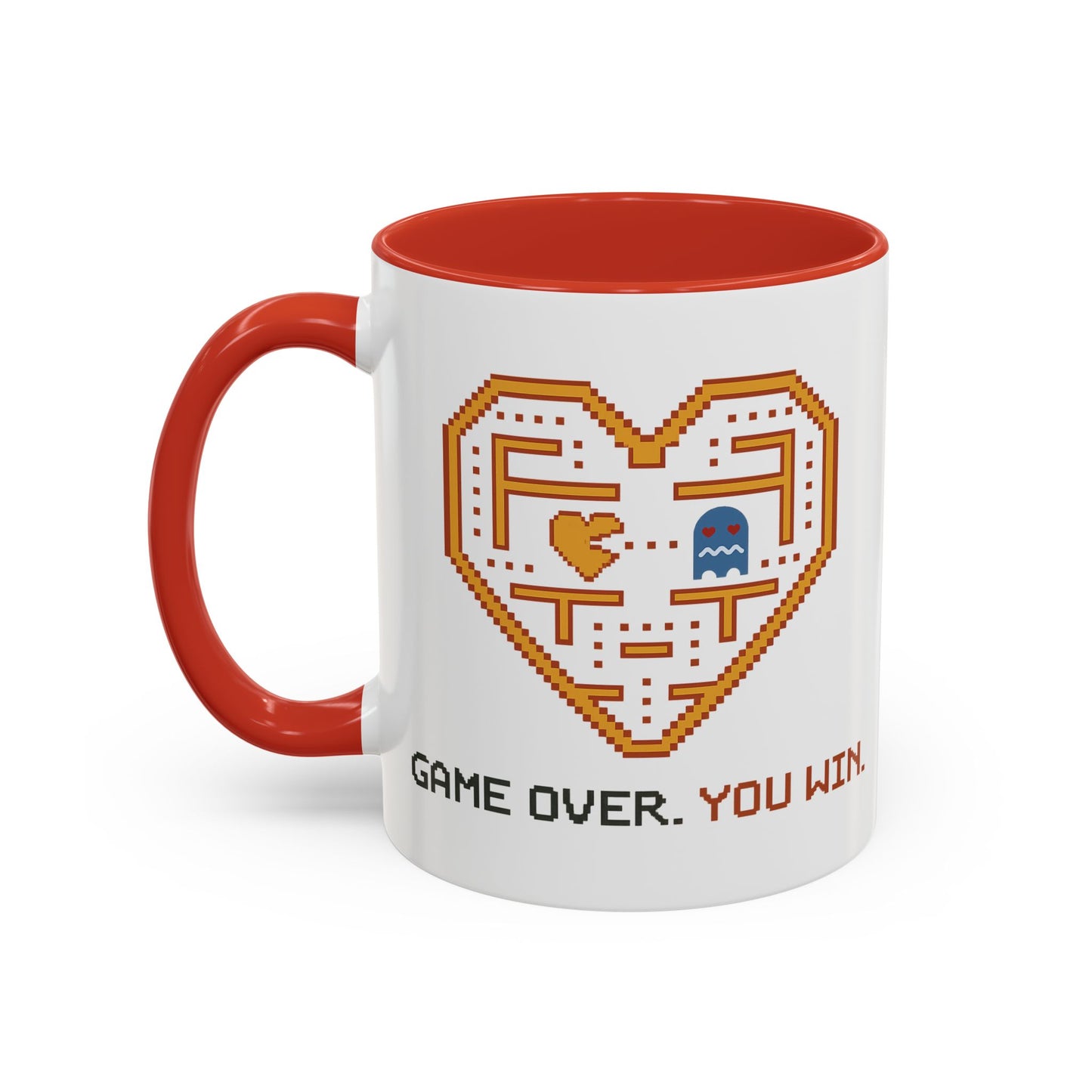 Accent Coffee Mug — Retro Arcade "You Win" Gamer Coffee Cup