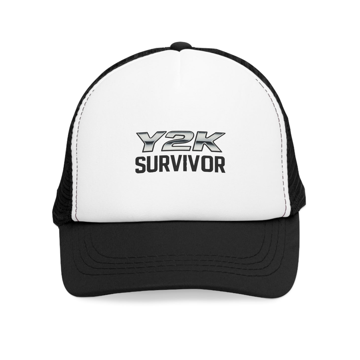 Y2K Survivor Retro Mesh Trucker Cap Vintage 2000s Aesthetic Hat for Millennials Gen Z