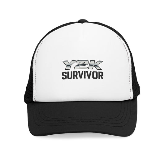 Y2K Survivor Retro Mesh Trucker Cap Vintage 2000s Aesthetic Hat for Millennials Gen Z
