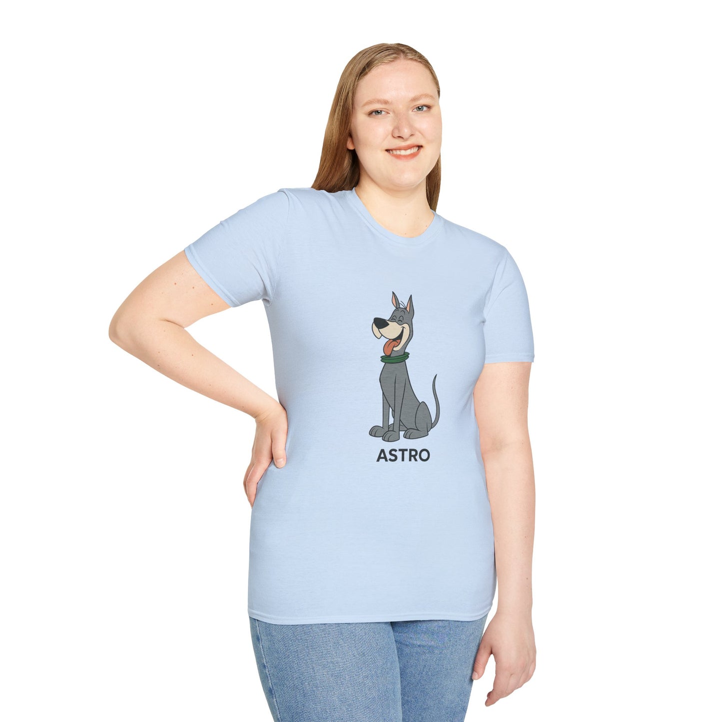 Astro Jetson Unisex Softstyle T-Shirt - Retro Cartoon Space Dog Tee