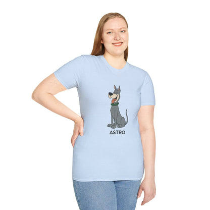 Astro Jetson Unisex Softstyle T-Shirt - Retro Cartoon Space Dog Tee