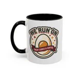 We Run On Cheat Codes & Coffee Mug (Retro Easter Gamer)
