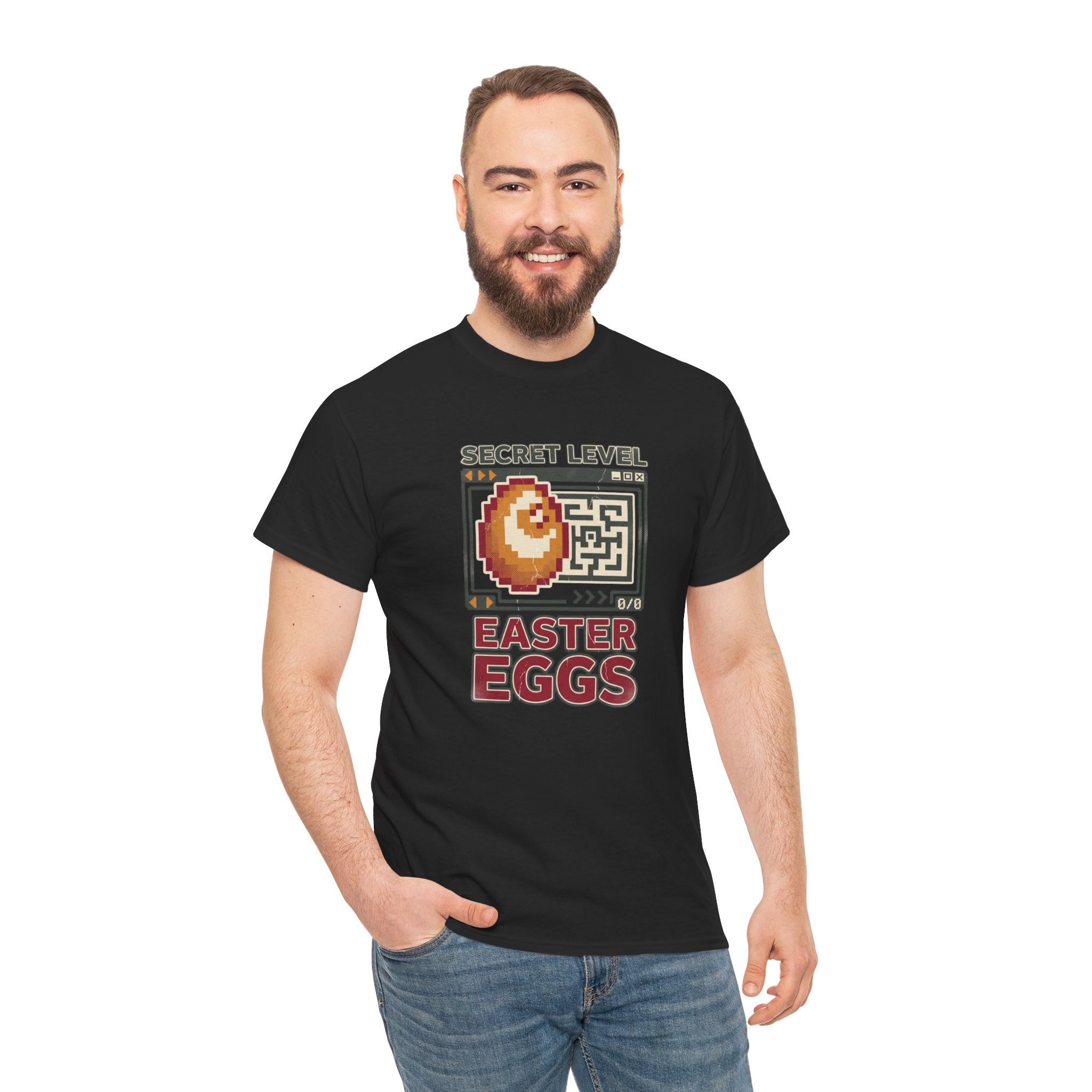 Secret Level: Easter Eggs Retro Gaming T-Shirt - Image 4