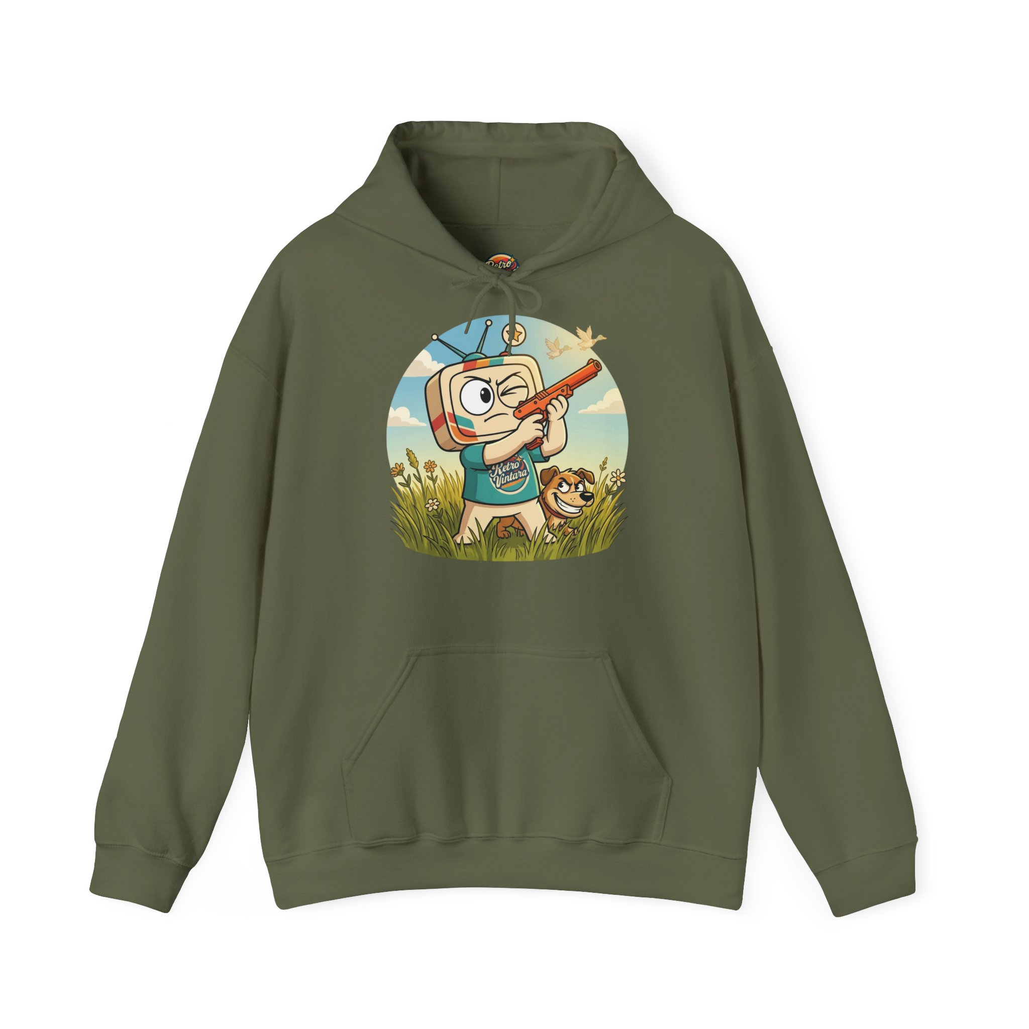 Retro Gaming Hoodie — Duck Season — Vinty the Time Traveller — Duck Hunt Nostalgia Hoodie - Image 11