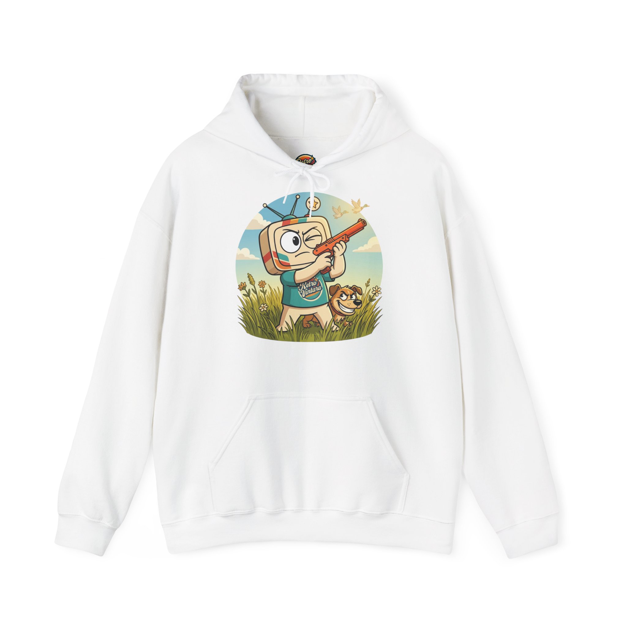 Retro Gaming Hoodie — Duck Season — Vinty the Time Traveller — Duck Hunt Nostalgia Hoodie - Image 5