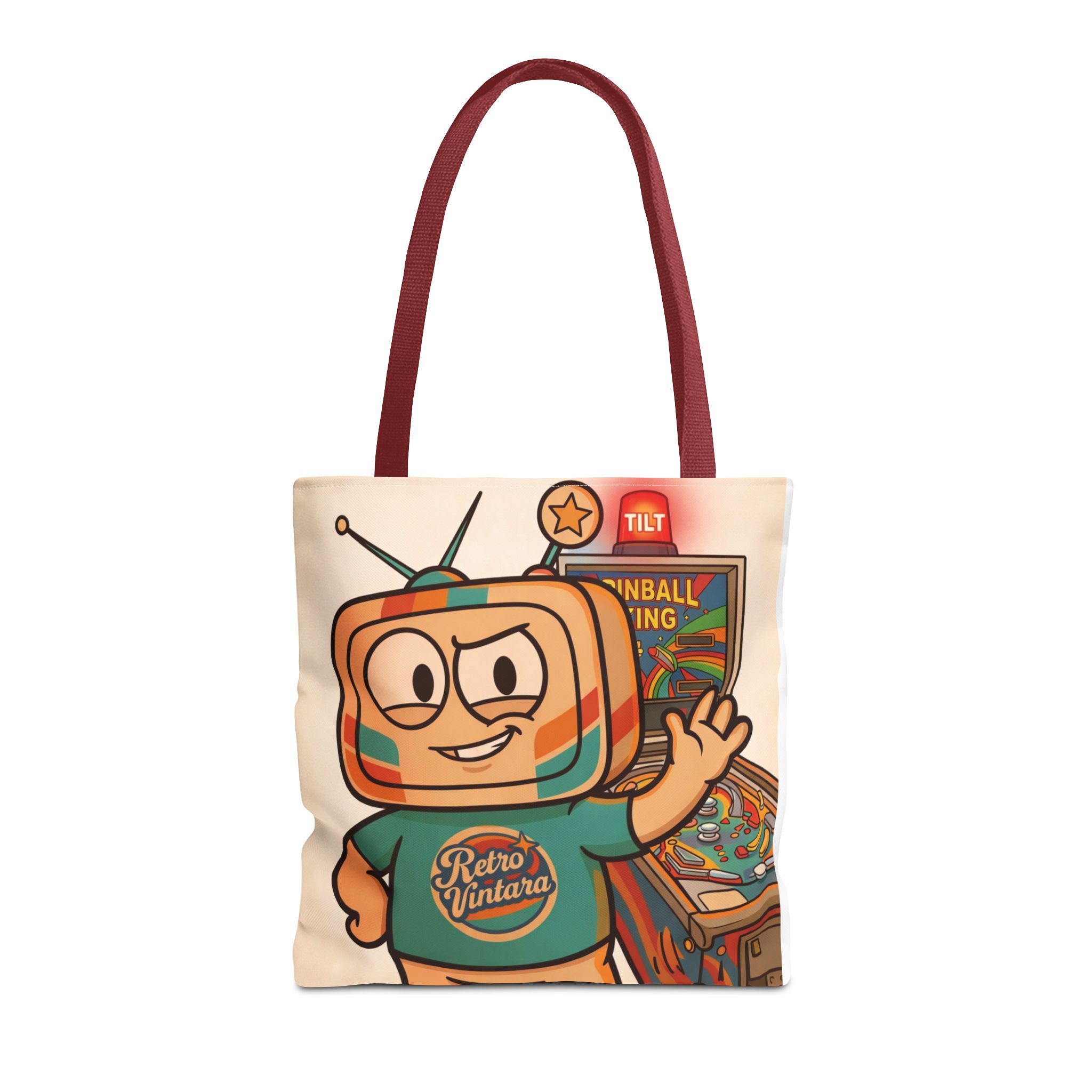 Retro Gaming Tote Bag — Tilt — Vinty the Time Traveller — 70s Pinball Nostalgia Bag - Image 5
