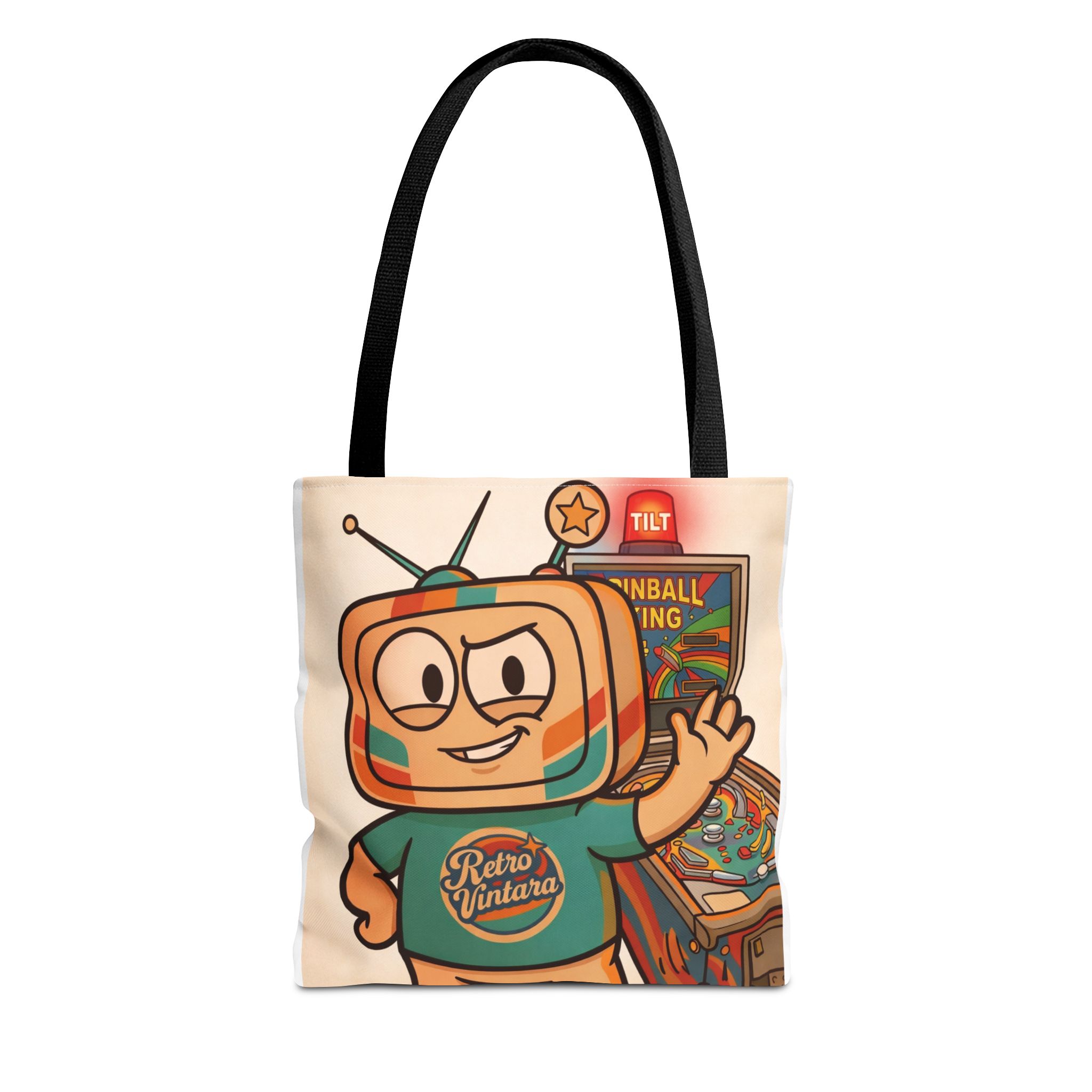 Retro Gaming Tote Bag — Tilt — Vinty the Time Traveller — 70s Pinball Nostalgia Bag - Image 3