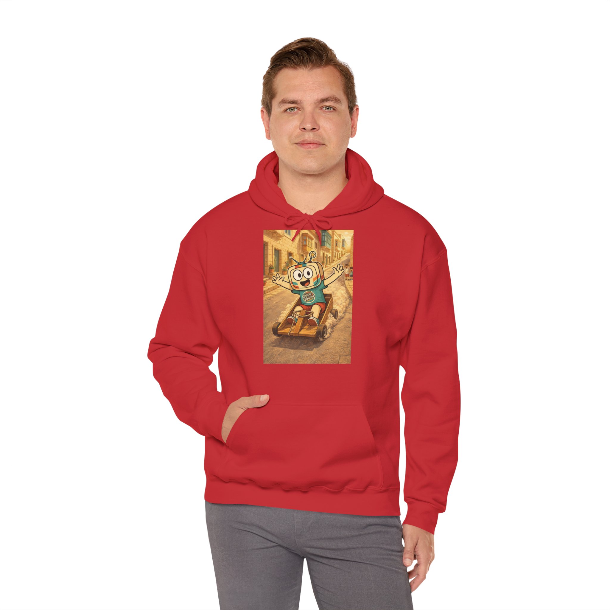 Barra Nilgħab — Vinty the Time Traveller — Maltese Nostalgia Retro Hoodie - Image 14