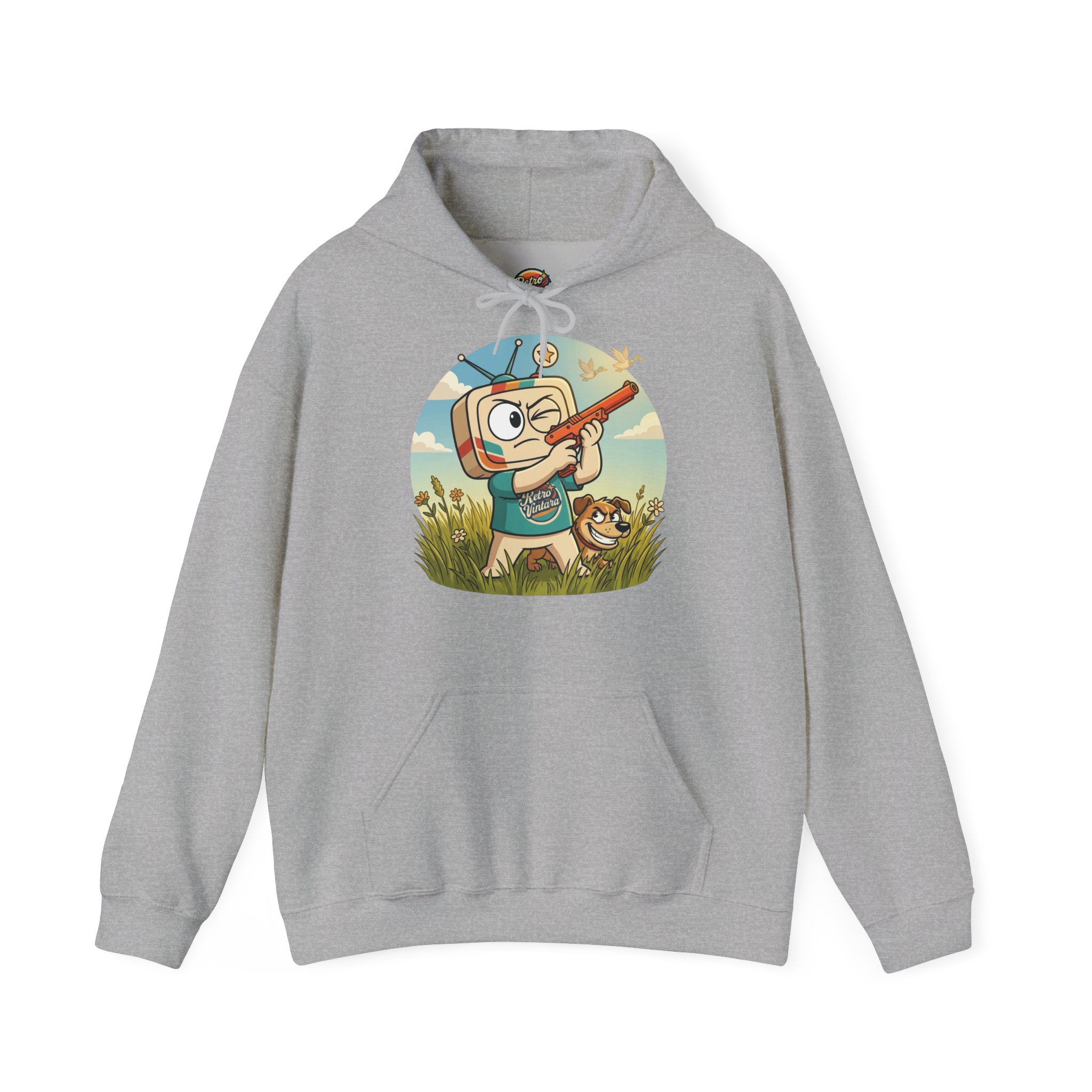 Retro Gaming Hoodie — Duck Season — Vinty the Time Traveller — Duck Hunt Nostalgia Hoodie - Image 7