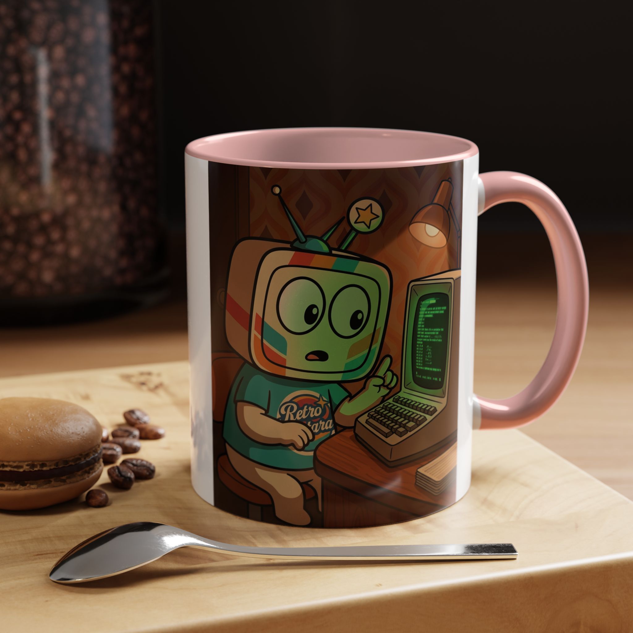 Retro Gaming Mug — You Are In A Dark Room — Vinty the Time Traveller — Text Adventure Coffee Mug - Image 4