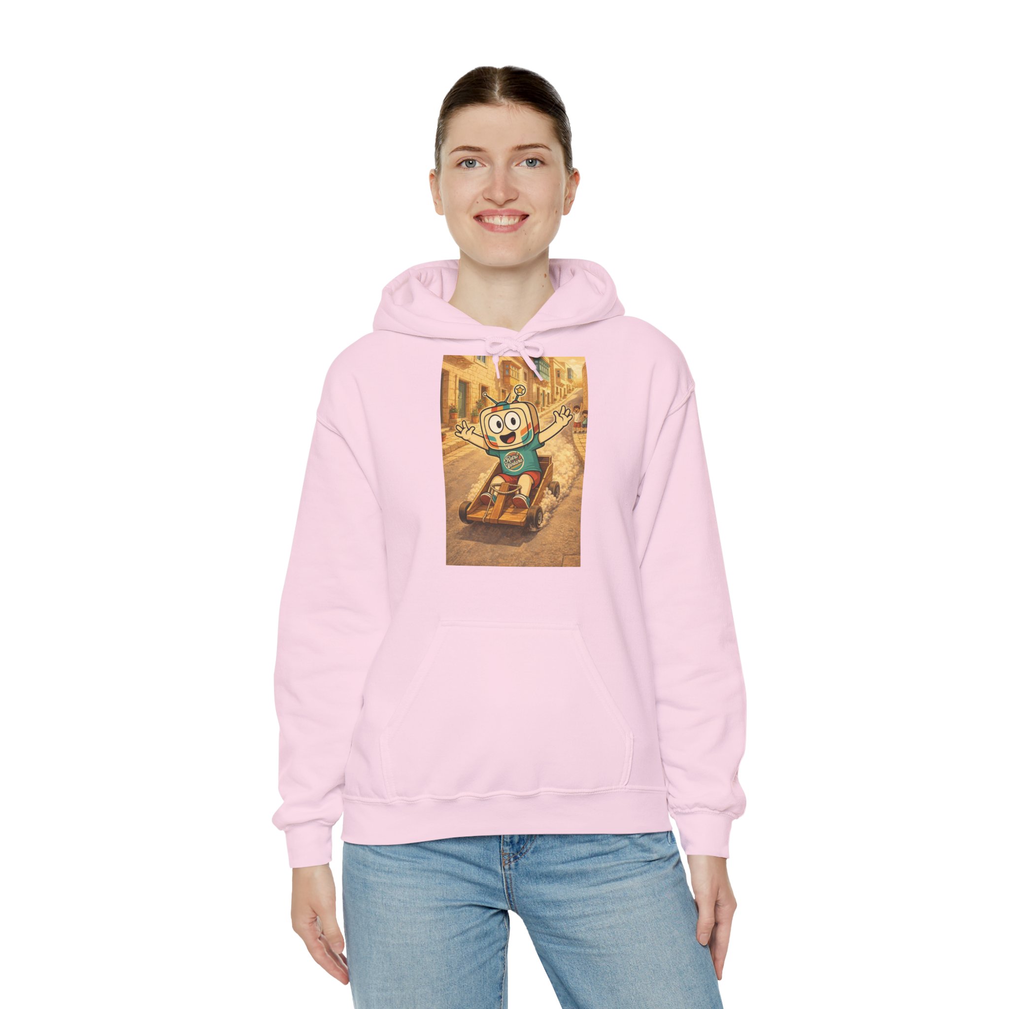 Barra Nilgħab — Vinty the Time Traveller — Maltese Nostalgia Retro Hoodie - Image 5