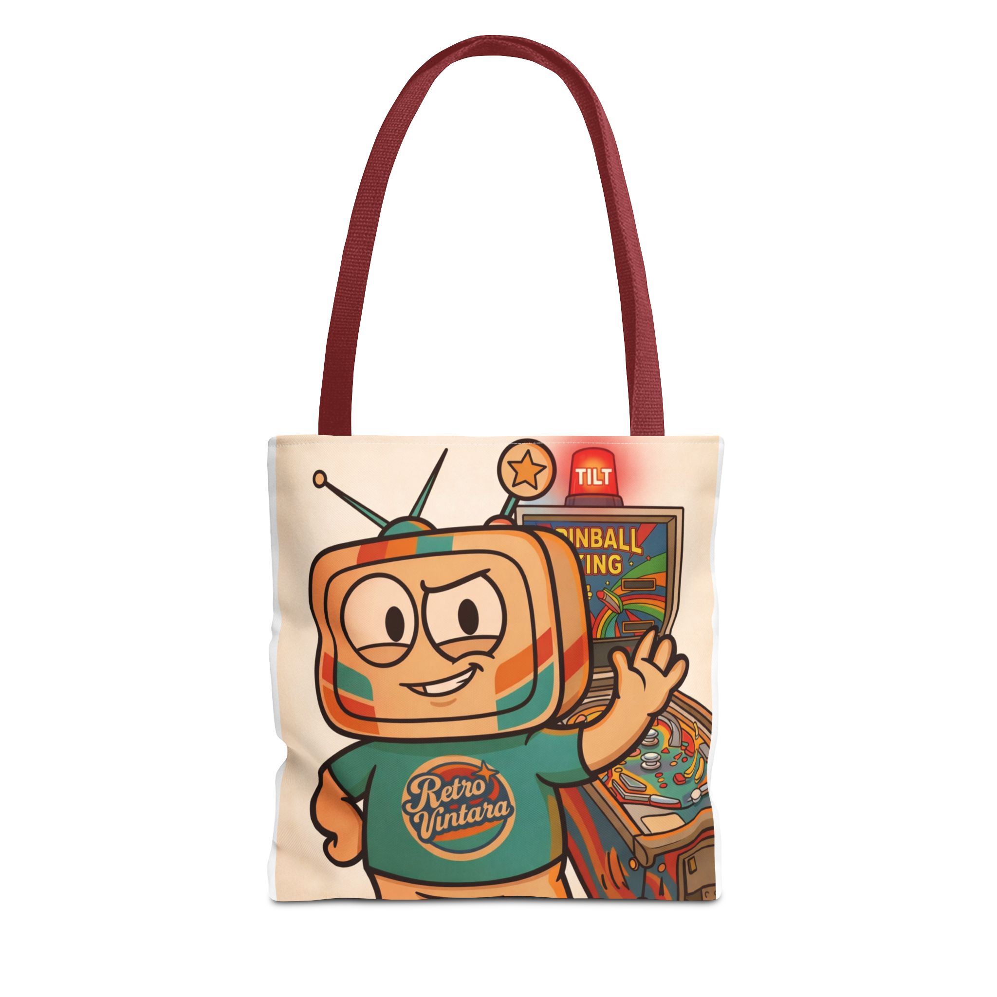 Retro Gaming Tote Bag — Tilt — Vinty the Time Traveller — 70s Pinball Nostalgia Bag - Image 2