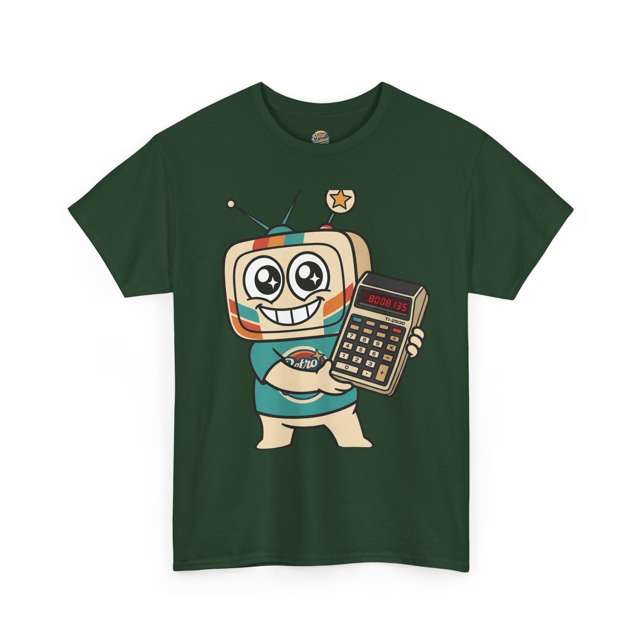 Retro Funny T-Shirt — BOOBIES — Vinty the Time Traveller — Calculator Humour Nostalgia Tee - Image 2