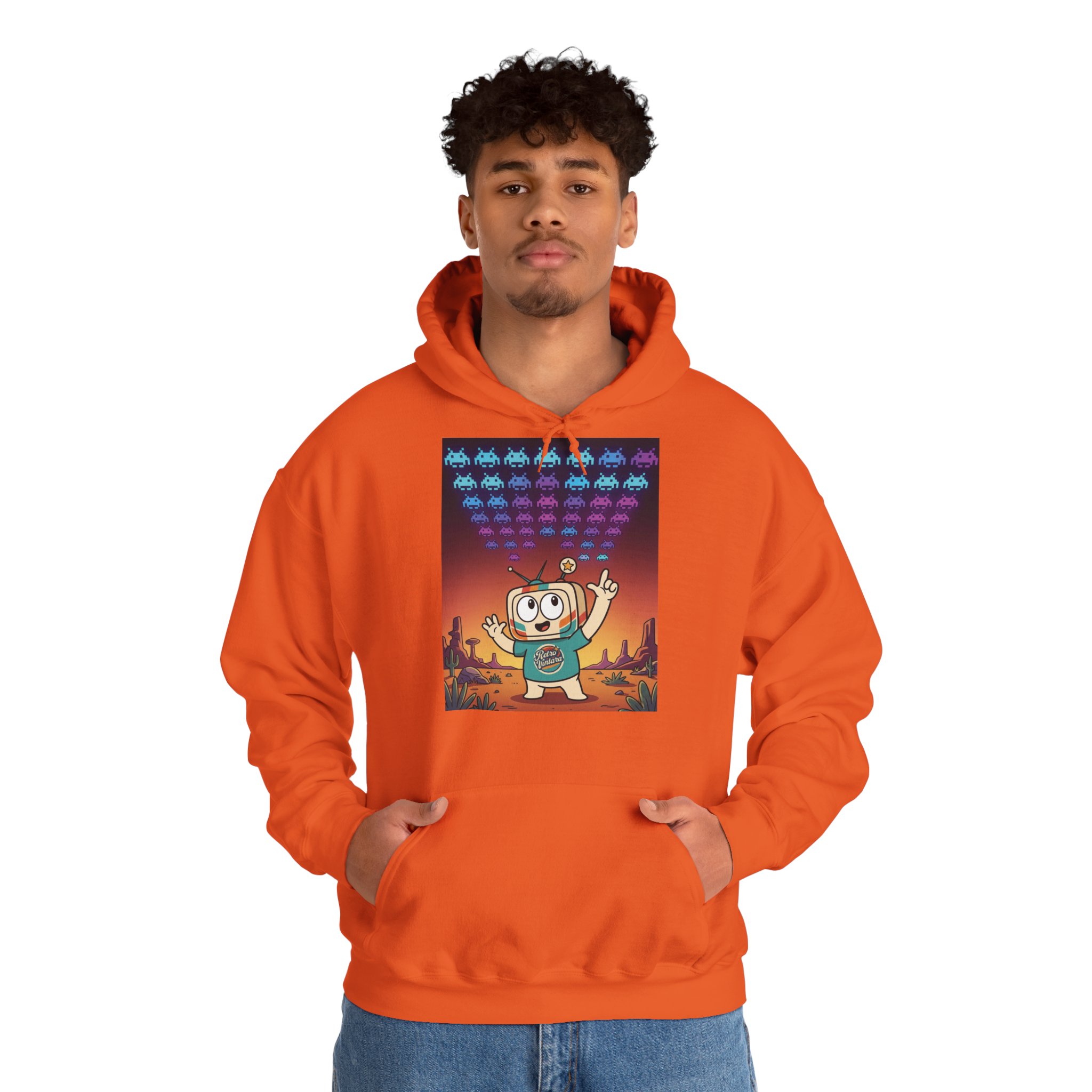 Retro Gaming Hoodie — Space Is Invading — Vinty the Time Traveller — 70s Arcade Nostalgia Hoodie - Image 8