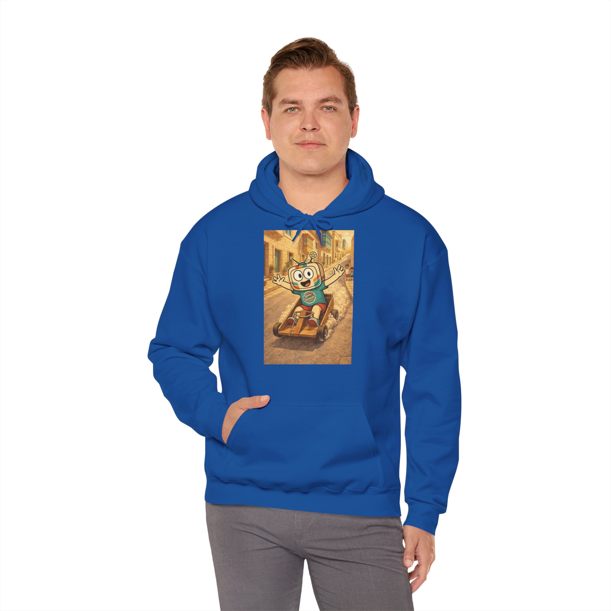 Barra Nilgħab — Vinty the Time Traveller — Maltese Nostalgia Retro Hoodie - Image 12