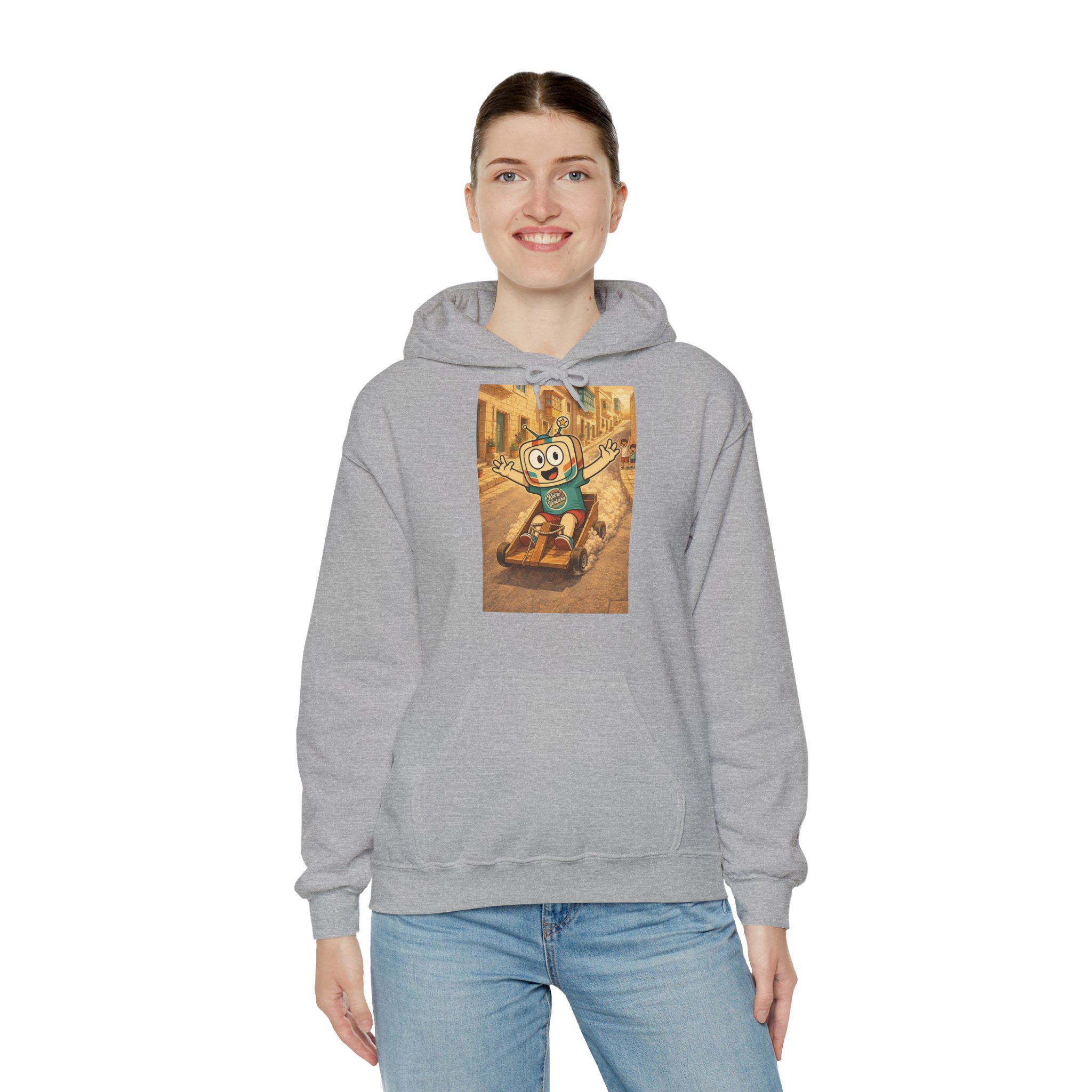Barra Nilgħab — Vinty the Time Traveller — Maltese Nostalgia Retro Hoodie
