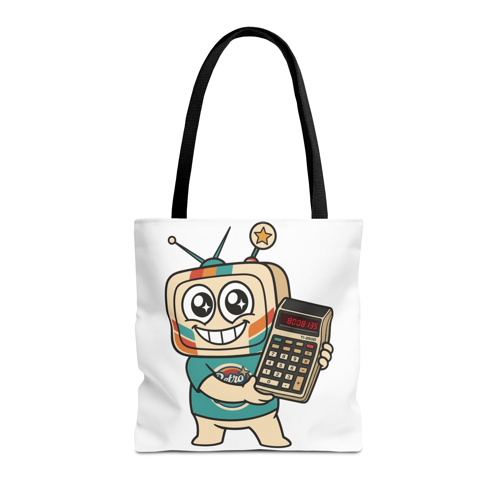 Retro Funny Tote Bag — BOOBIES — Vinty the Time Traveller — Calculator Humour Nostalgia Bag - Image 2