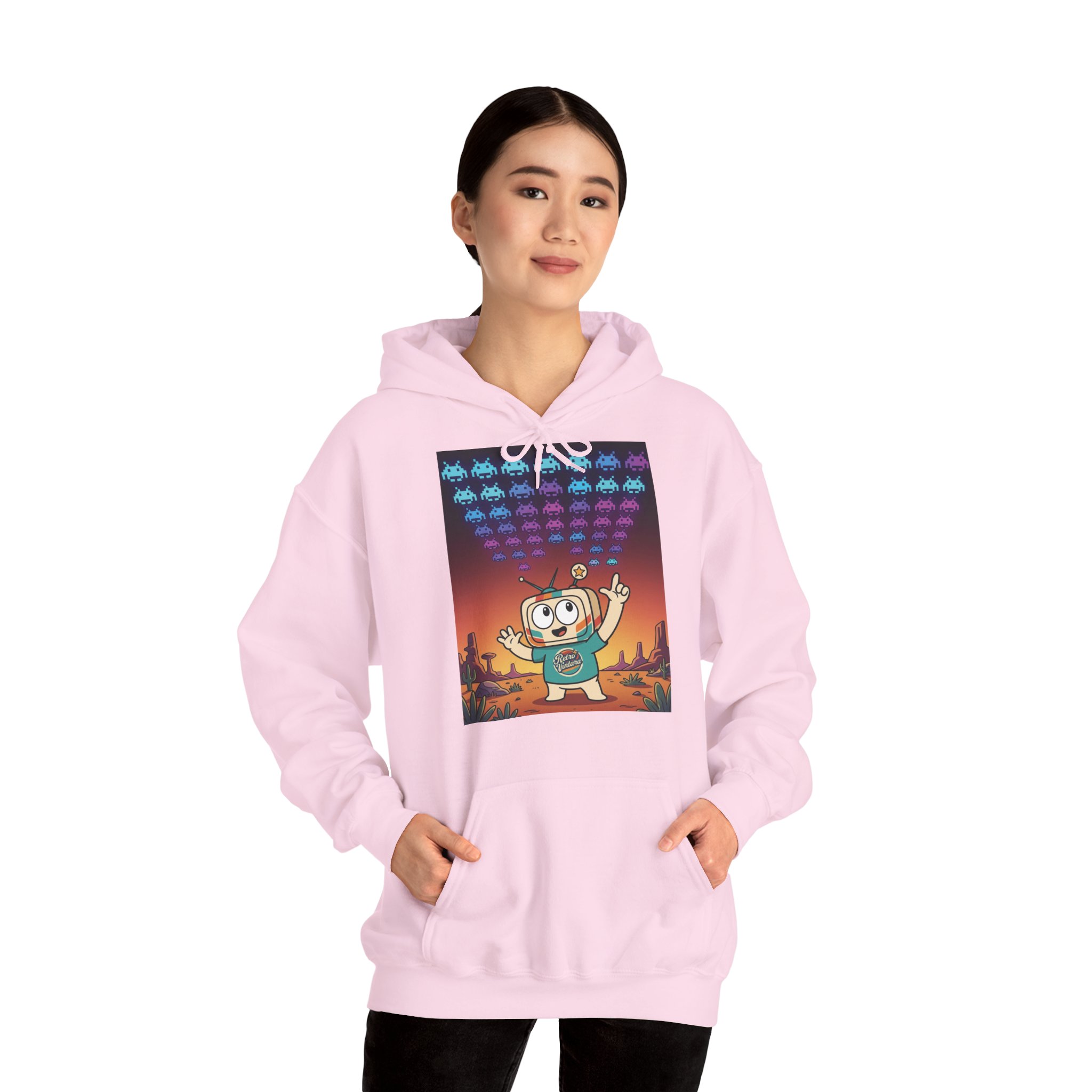 Retro Gaming Hoodie — Space Is Invading — Vinty the Time Traveller — 70s Arcade Nostalgia Hoodie - Image 14