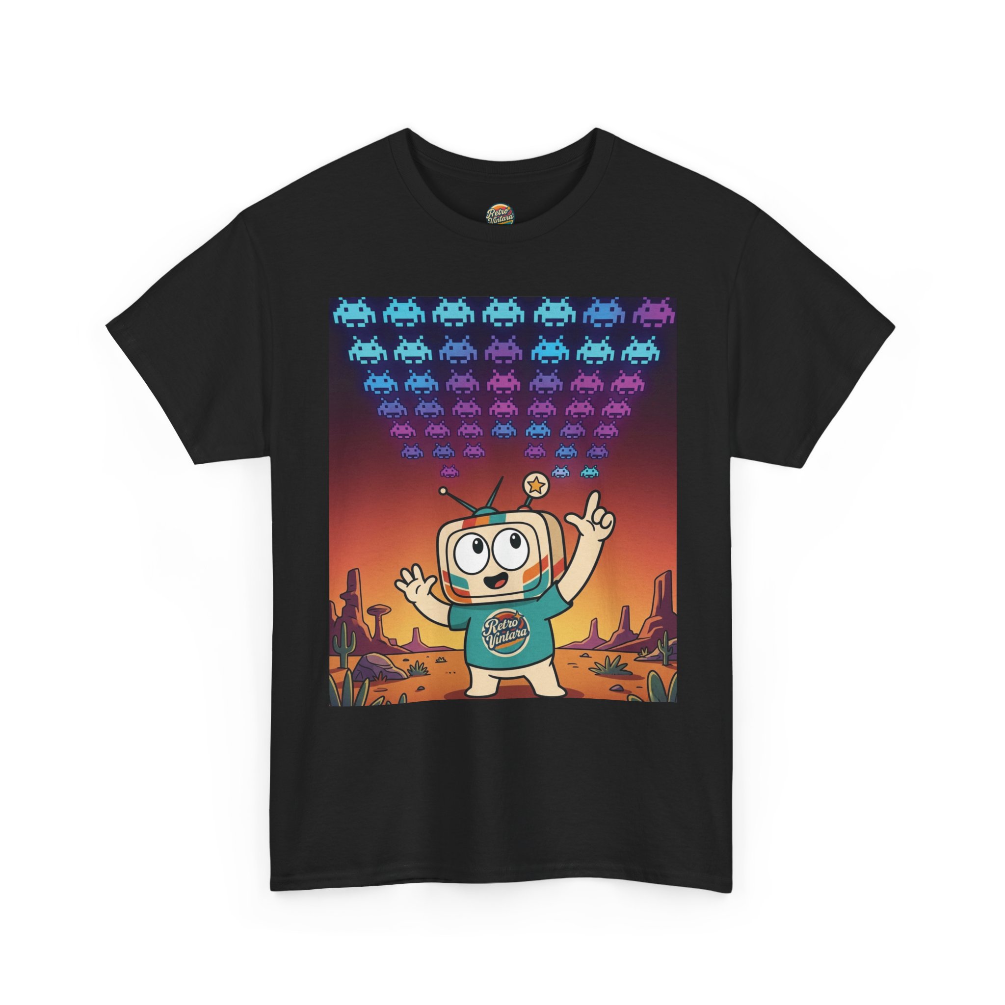 Title: Retro Gaming T-Shirt — Space Is Invading — Vinty the Time Traveller — Space Invaders Nostalgia Tee - Image 5