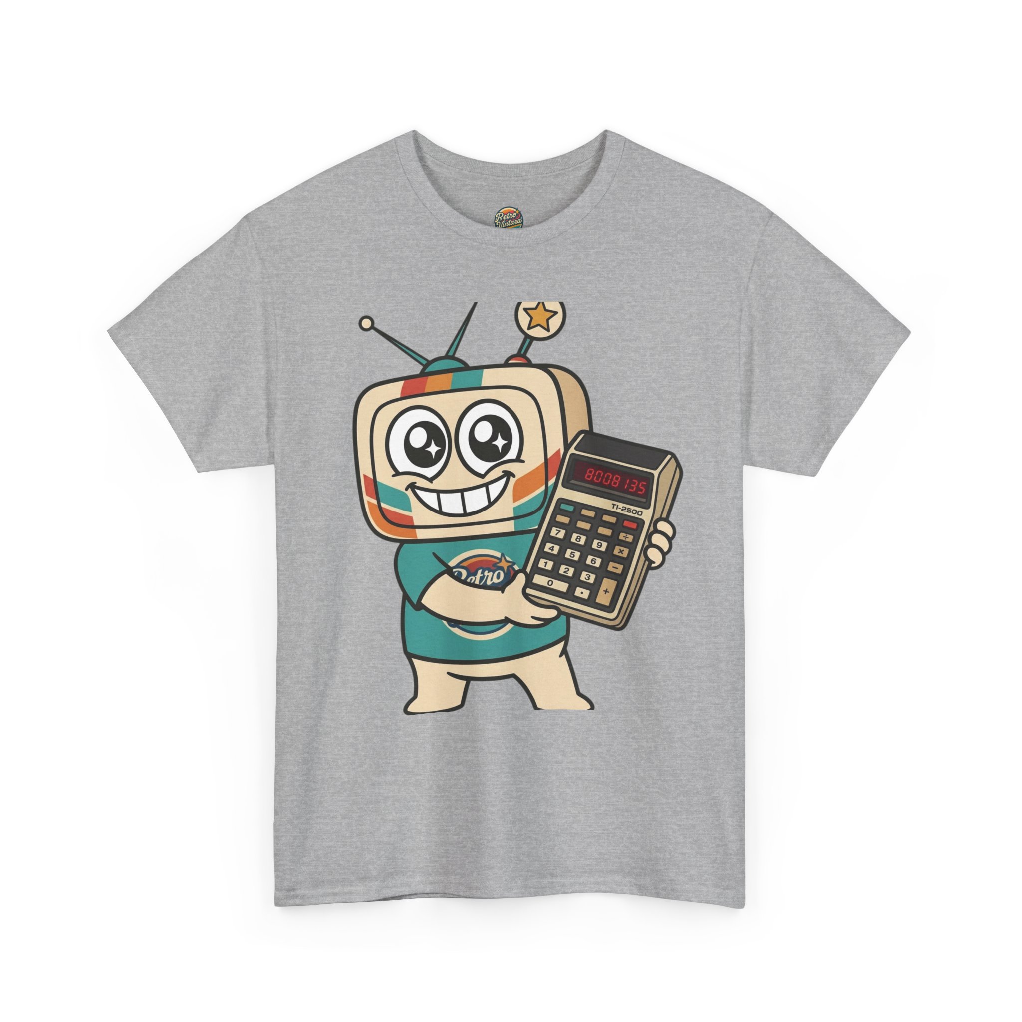 Retro Funny T-Shirt — BOOBIES — Vinty the Time Traveller — Calculator Humour Nostalgia Tee - Image 7
