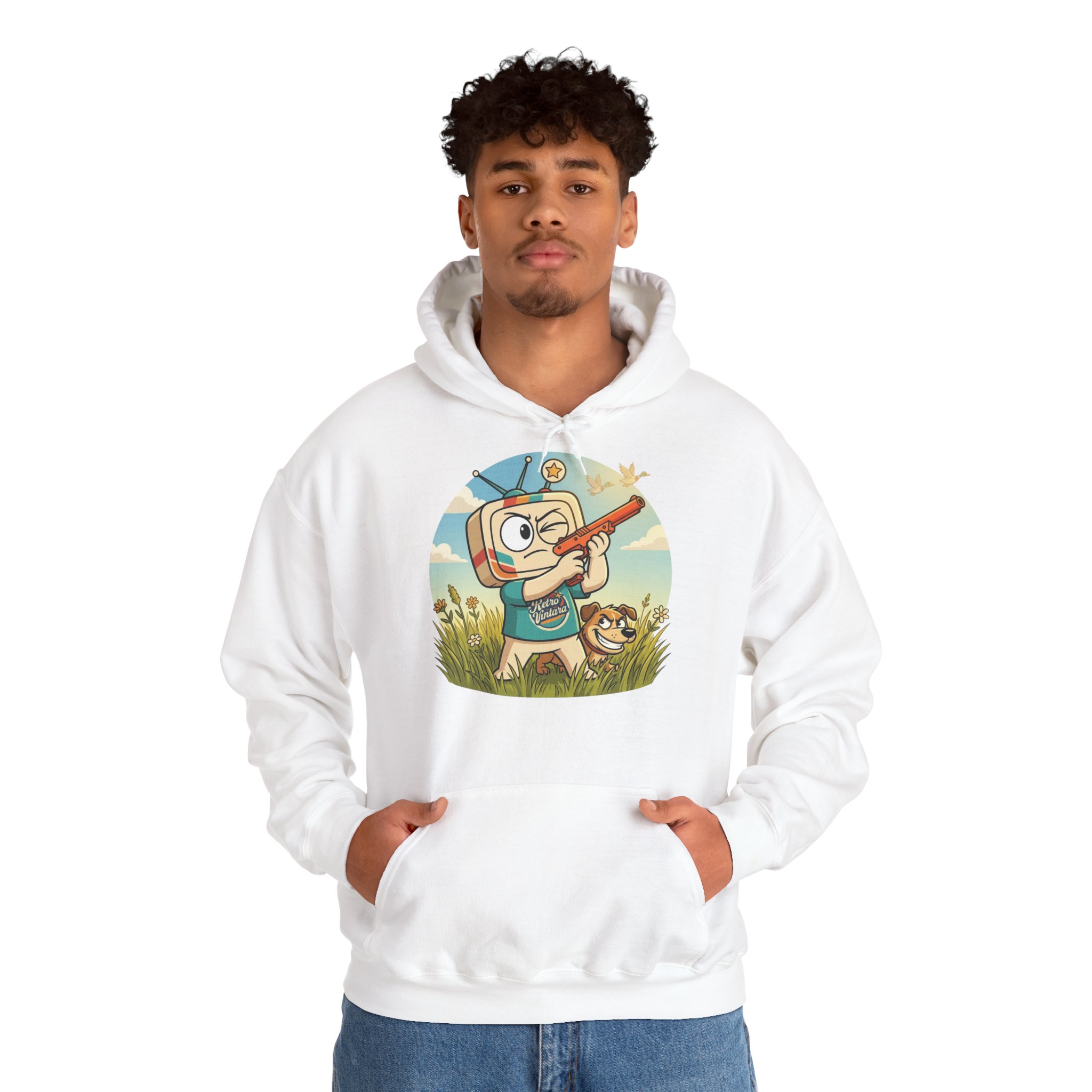 Retro Gaming Hoodie — Duck Season — Vinty the Time Traveller — Duck Hunt Nostalgia Hoodie - Image 6