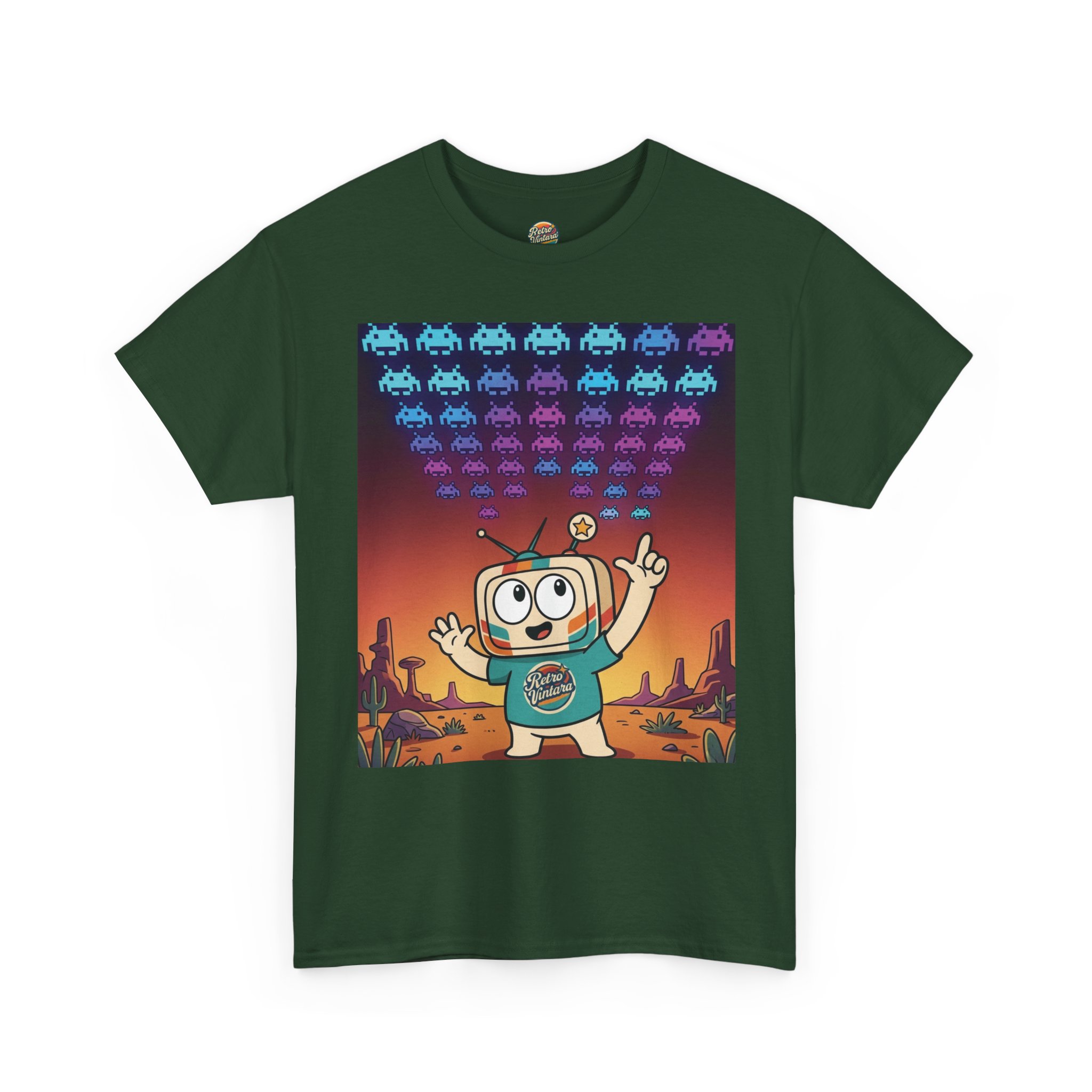 Title: Retro Gaming T-Shirt — Space Is Invading — Vinty the Time Traveller — Space Invaders Nostalgia Tee - Image 11