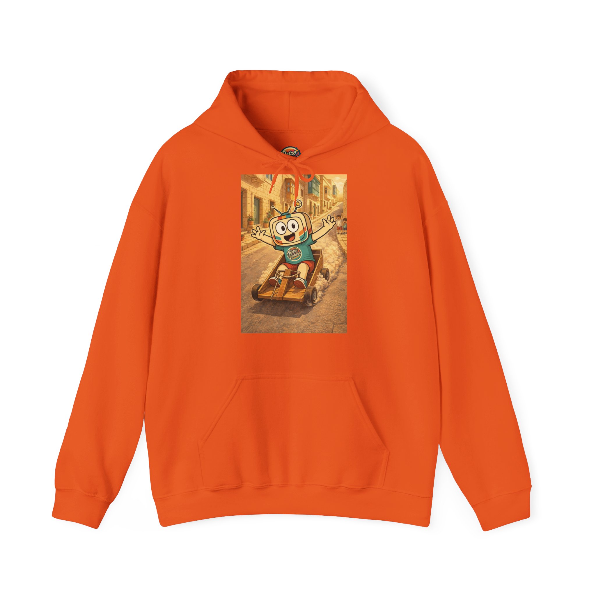 Barra Nilgħab — Vinty the Time Traveller — Maltese Nostalgia Retro Hoodie - Image 9
