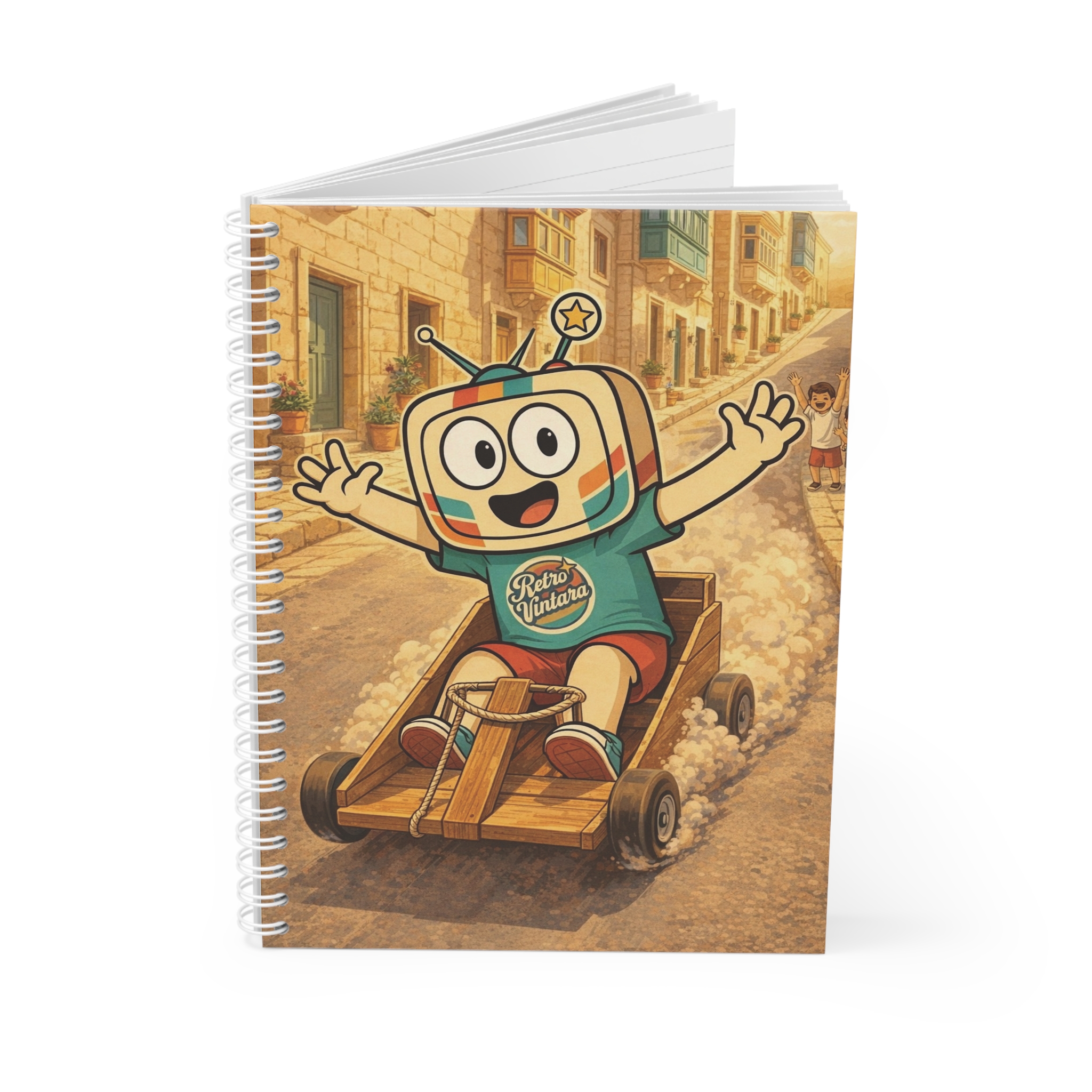 Barra Nilgħab — Vinty the Time Traveller — Maltese Nostalgia Retro Notebook - Image 2