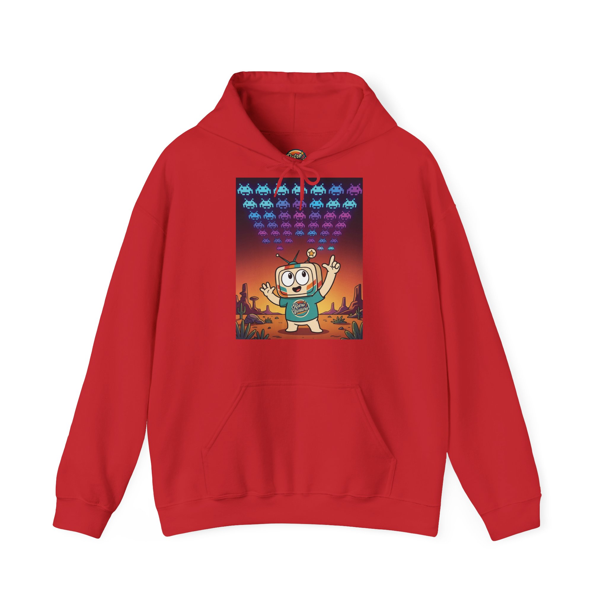 Retro Gaming Hoodie — Space Is Invading — Vinty the Time Traveller — 70s Arcade Nostalgia Hoodie - Image 2