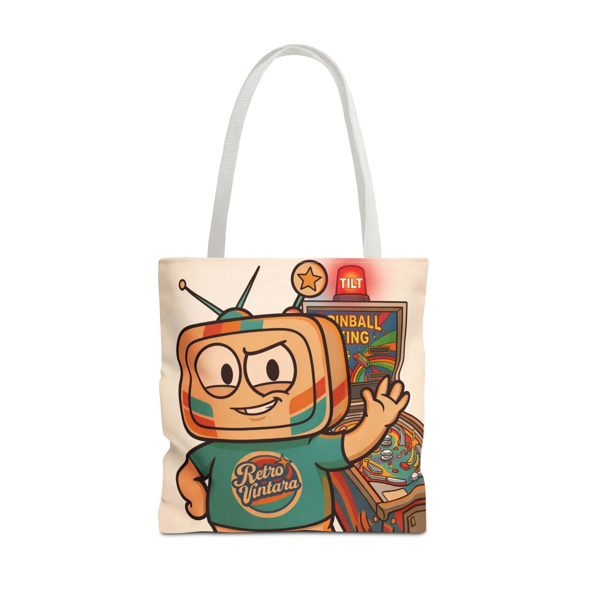 Retro Gaming Tote Bag — Tilt — Vinty the Time Traveller — 70s Pinball Nostalgia Bag - Image 9